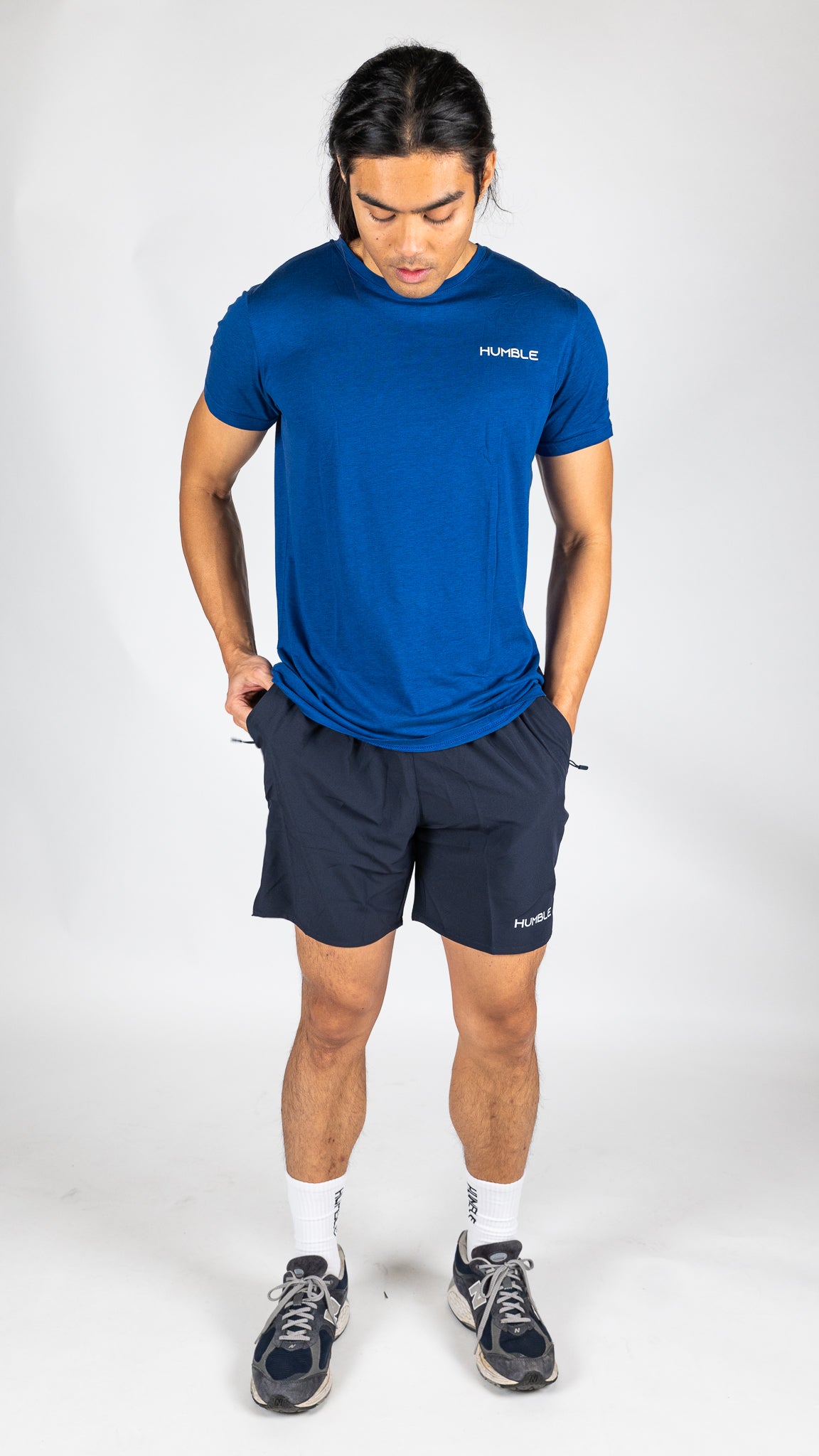 Träningströja för styrketräning i marinblå färg till herr