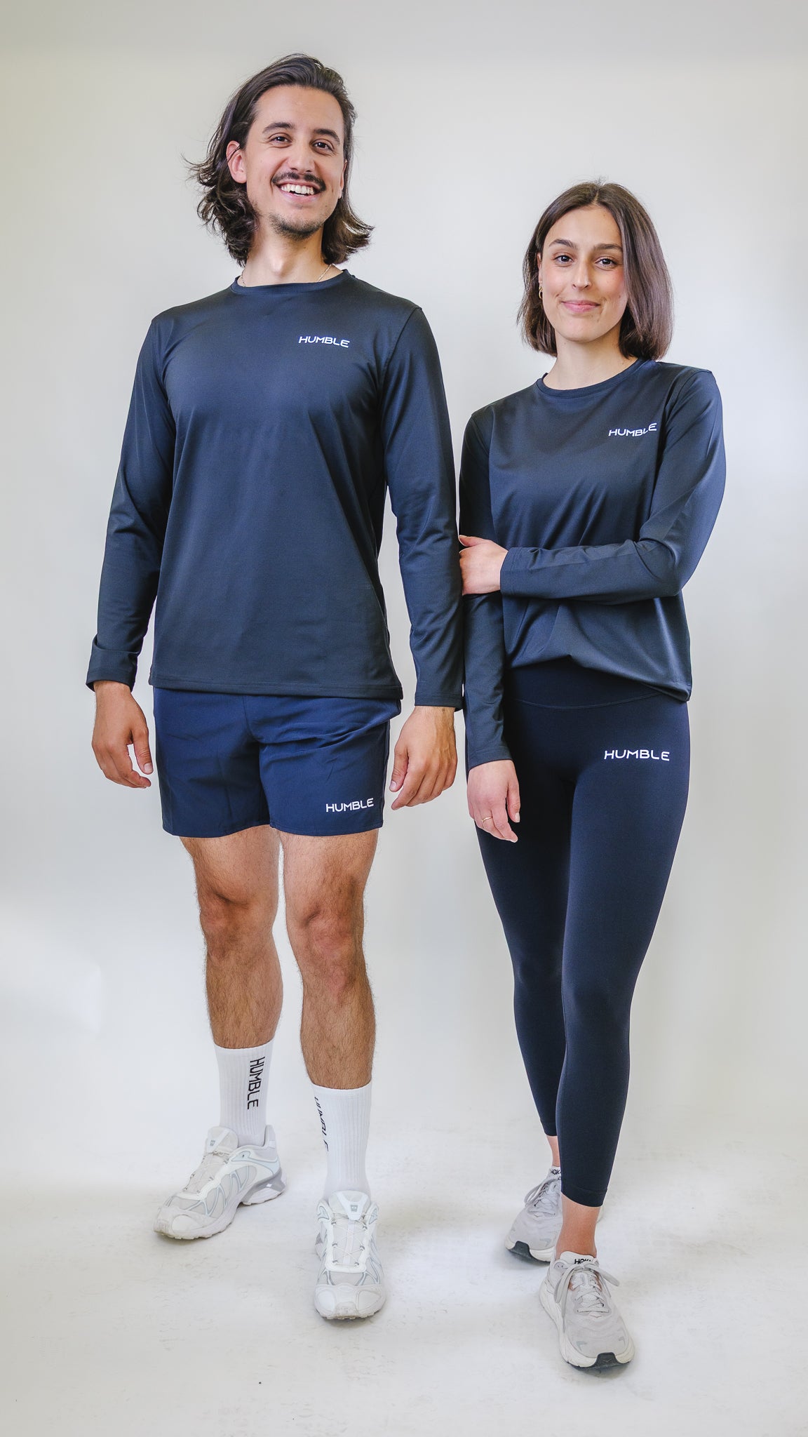 Svart unisex långärmad tröja för löpning